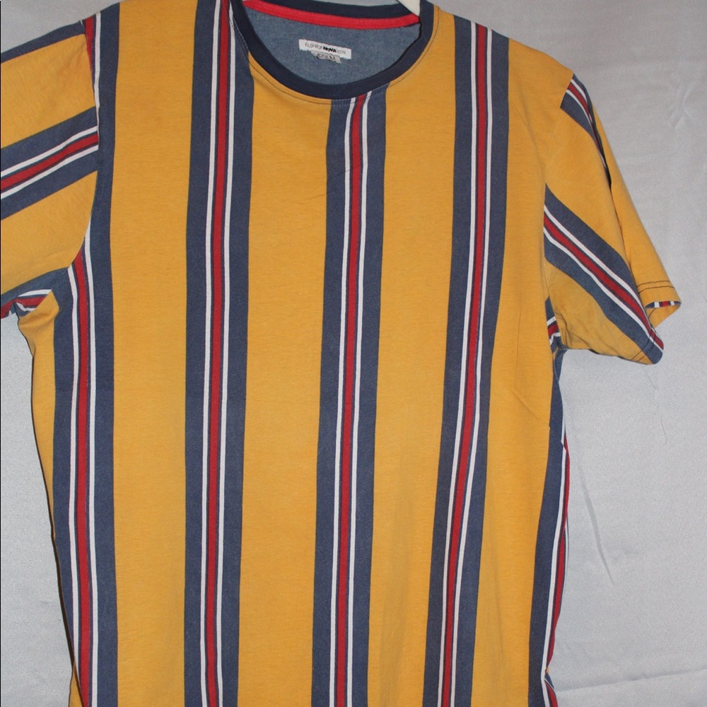 Yellow striped pattern fashion nova shirt
